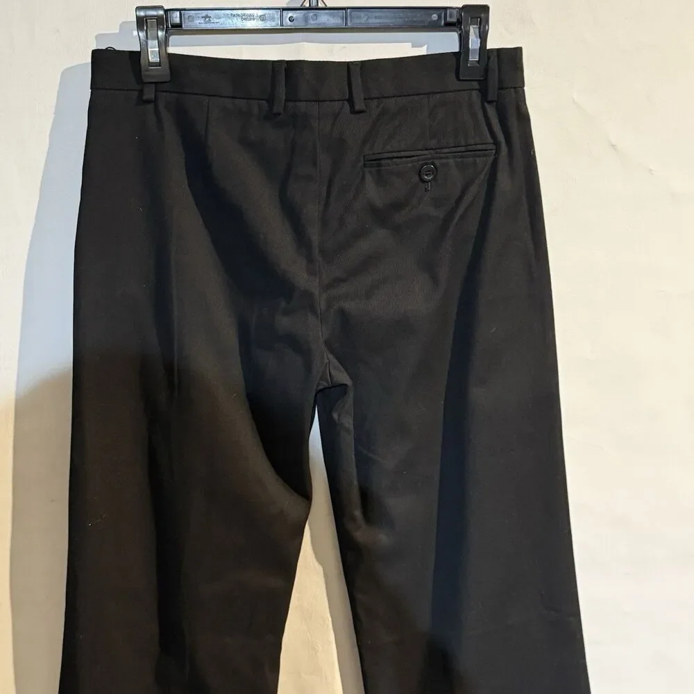 Kulson Italy Black Dress Pants Size 10 Stretch Cotton Cupro Made Italy Split Hem - Picture 4 of 16